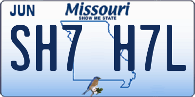 MO license plate SH7H7L