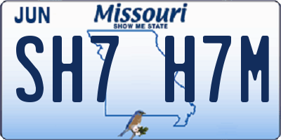 MO license plate SH7H7M