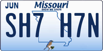MO license plate SH7H7N