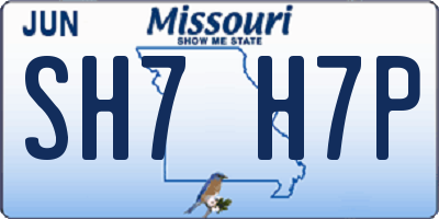 MO license plate SH7H7P