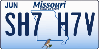 MO license plate SH7H7V