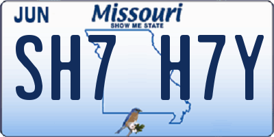 MO license plate SH7H7Y