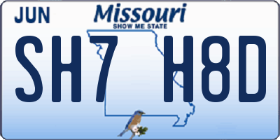 MO license plate SH7H8D