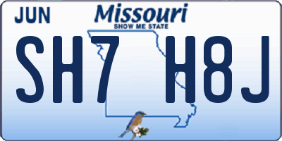 MO license plate SH7H8J