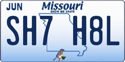 MO license plate SH7H8L