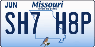 MO license plate SH7H8P
