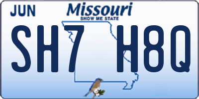MO license plate SH7H8Q
