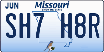MO license plate SH7H8R