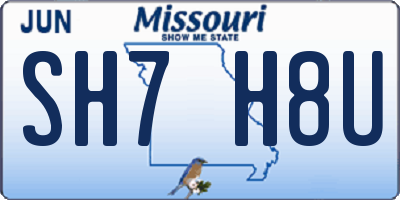 MO license plate SH7H8U