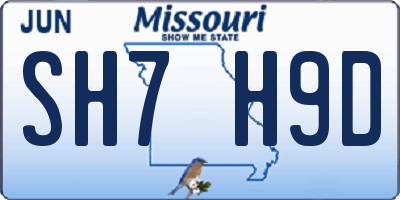 MO license plate SH7H9D