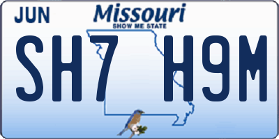MO license plate SH7H9M
