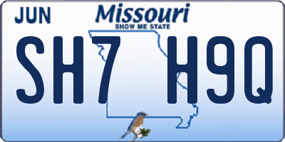 MO license plate SH7H9Q