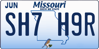 MO license plate SH7H9R