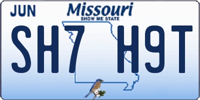 MO license plate SH7H9T