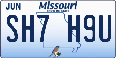 MO license plate SH7H9U