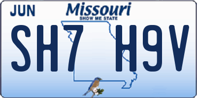 MO license plate SH7H9V