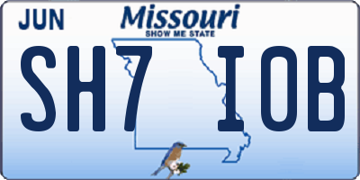 MO license plate SH7I0B