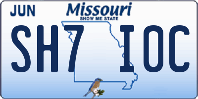 MO license plate SH7I0C