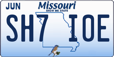MO license plate SH7I0E