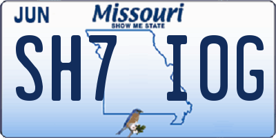 MO license plate SH7I0G