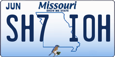 MO license plate SH7I0H
