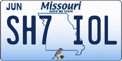 MO license plate SH7I0L
