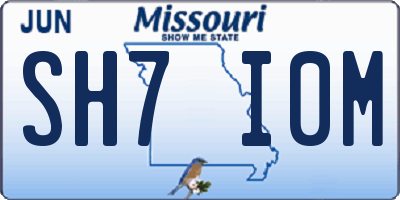 MO license plate SH7I0M