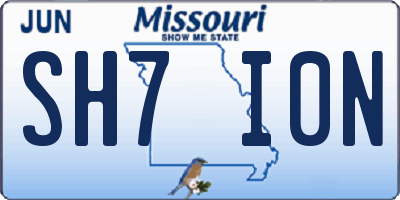 MO license plate SH7I0N