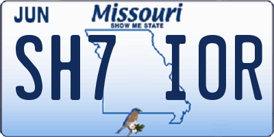 MO license plate SH7I0R