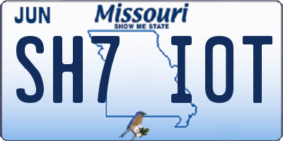 MO license plate SH7I0T