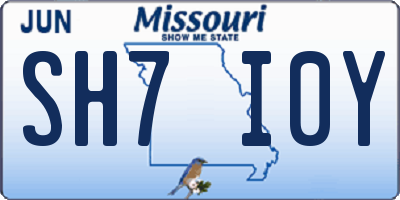 MO license plate SH7I0Y