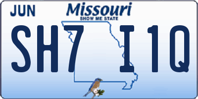 MO license plate SH7I1Q