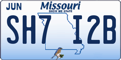 MO license plate SH7I2B