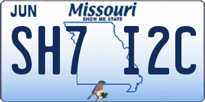 MO license plate SH7I2C