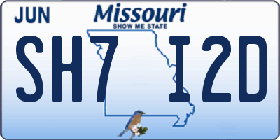 MO license plate SH7I2D