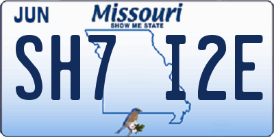 MO license plate SH7I2E
