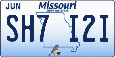 MO license plate SH7I2I