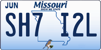 MO license plate SH7I2L