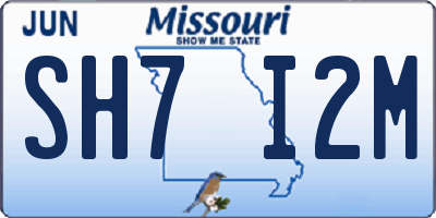 MO license plate SH7I2M