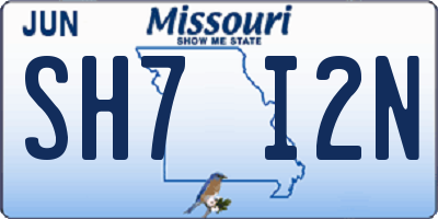 MO license plate SH7I2N