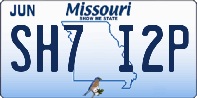 MO license plate SH7I2P