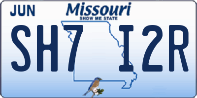 MO license plate SH7I2R