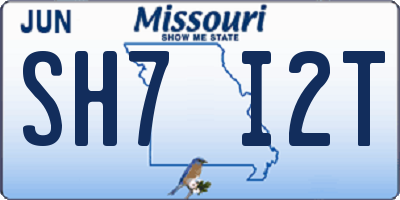 MO license plate SH7I2T