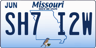 MO license plate SH7I2W