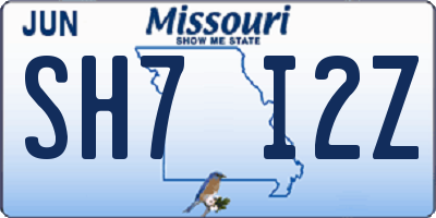 MO license plate SH7I2Z