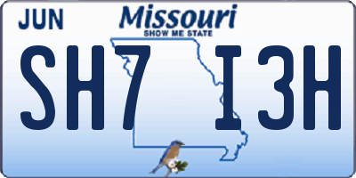 MO license plate SH7I3H