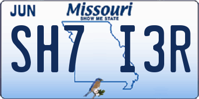 MO license plate SH7I3R