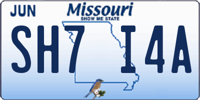 MO license plate SH7I4A