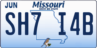 MO license plate SH7I4B