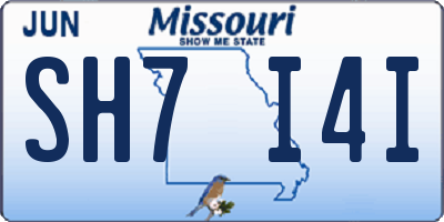 MO license plate SH7I4I